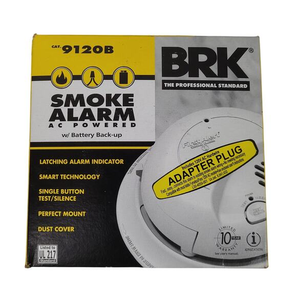2 Pack BRK First Alert 9120B Smoke Alarm AC Power w/ Battery Backup White NIB - Picture 2 of 6